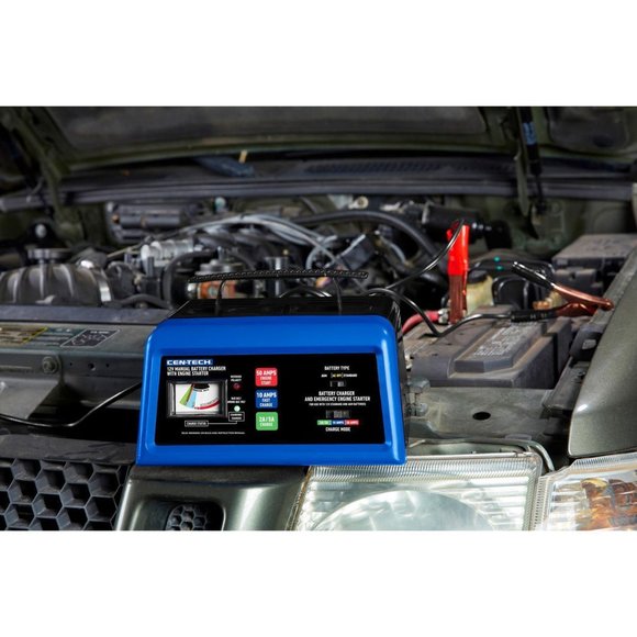 CEN-TECH Battery Charger, Engine Starter 50 Amp/10 Amp 12V For Cars, Trucks, etc - Picture 3 of 10